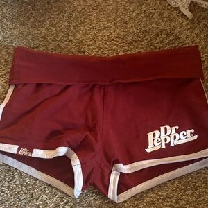 Women's Dr. Pepper Athletic Shorts in Burgundy